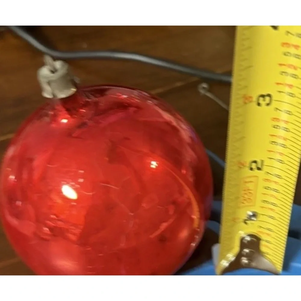 1930s 1940s Red Glass Christmas Ornament Made USA Shiny Brite Era Vtg 2.75